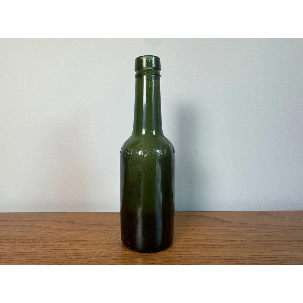 DARK OLIVE‎ GREEN Antique glass DR JGB SIEGERT & SONS Bitters Bottle